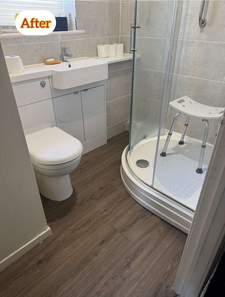 Completed bathroom renovation by D T Plumbing